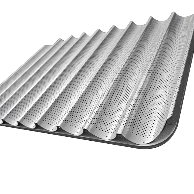 Commercial Aluminum Alloy Customized Perforated Baguette Bread Baking Tray